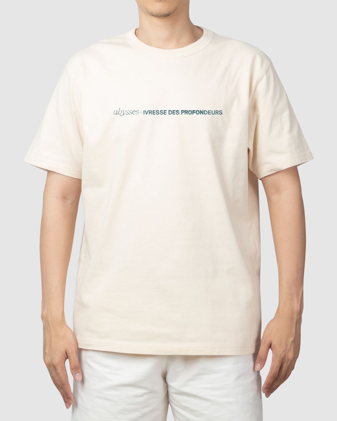 T-shirt Blanc cassé "Origami vagues"